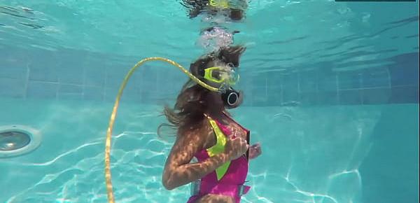  Cute teen Irina Poplavok swims naked underwater